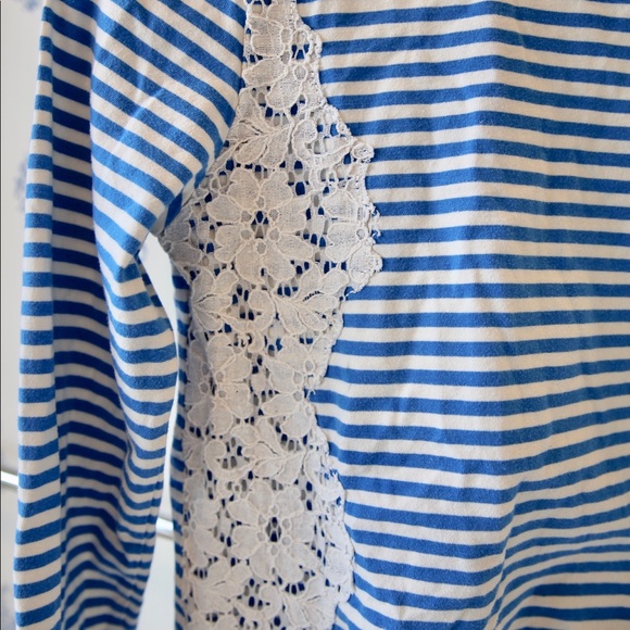 Long Sleeved Blue Striped Tee - Picture 4 of 6